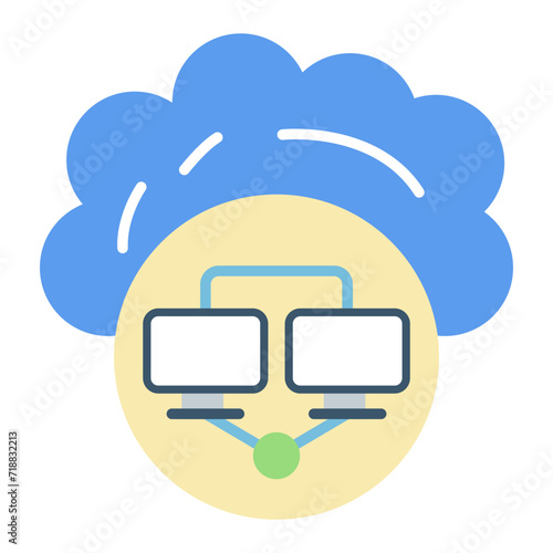 Cloud Computing icon vector image. Can be used for Web Hosting.
