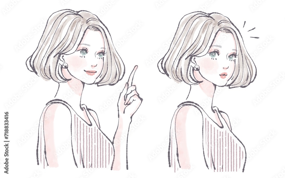 女性・女の子のイラスト素材 女性・女の子のイラスト素材