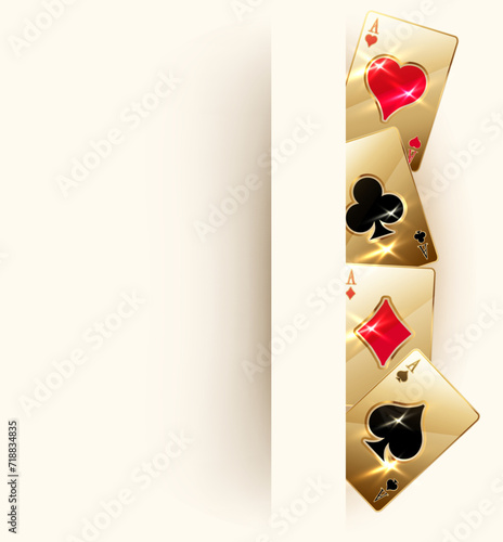 Casino banner with poker cards, vector illustration
