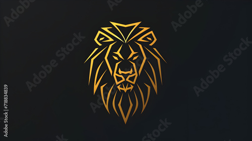  A minimalist and sleek logo featuring a stylized, geometric lion's head