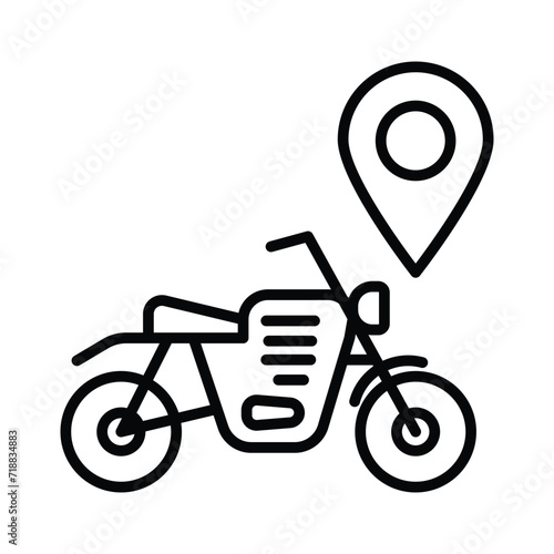 Bike Location icon isolate white background vector stock illustration