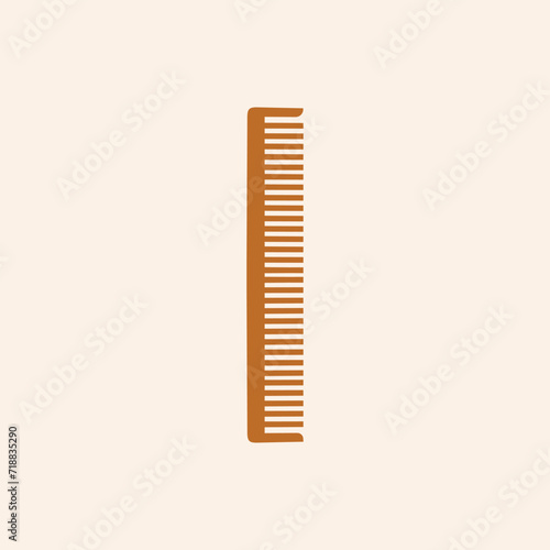 A plastic comb for styling and combing hair flat vector icon for apps and websites