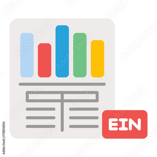 Ein Certificate icon vector image. Can be used for Finance.
