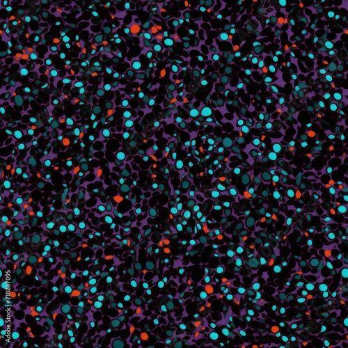 Neon Leopard Spots on Dark Backdrop. Bright neon-colored leopard spots on a dark, abstract background.