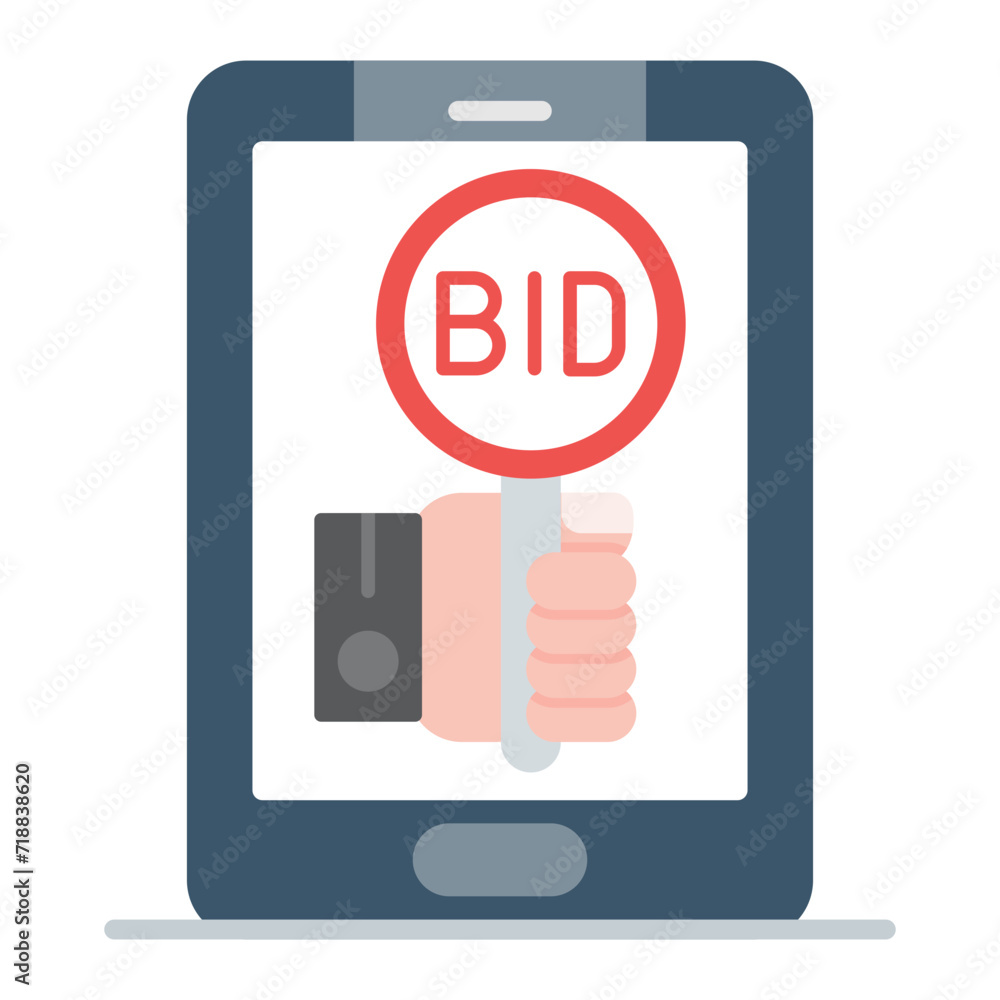 Online Bidding icon vector image. Can be used for Auction House. Online Bidding icon vector image. Can be used for Auction House.