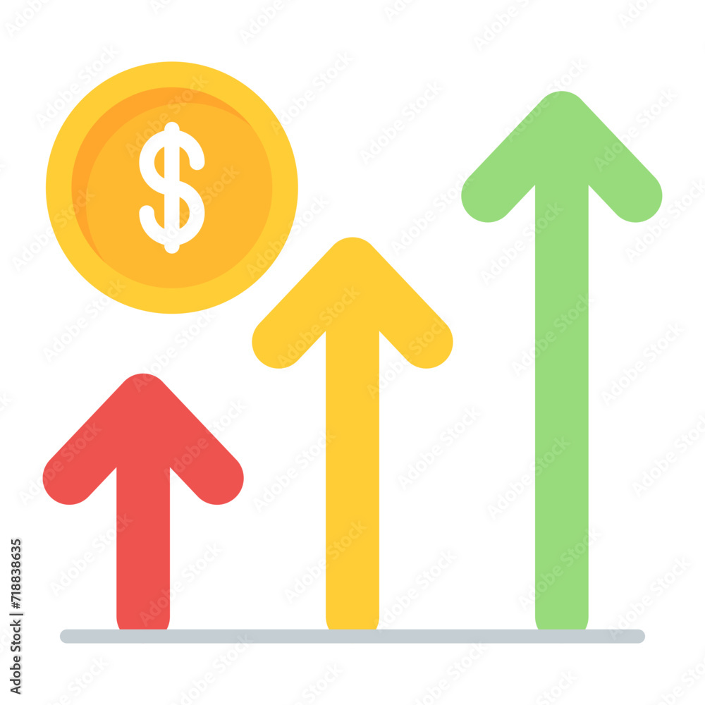 Price Development icon vector image. Can be used for Auction House. Price Development icon vector image. Can be used for Auction House.