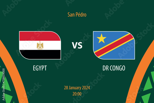 Egypt vs DR Congo soccer scoreboard broadcast template for africa 2023