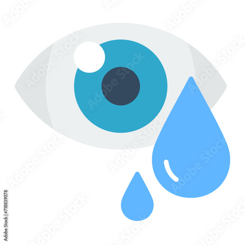 Watery Eyes icon vector image. Can be used for Optometrist.