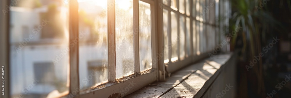 Spring Sunlight Through Blurred Window: Textured Background