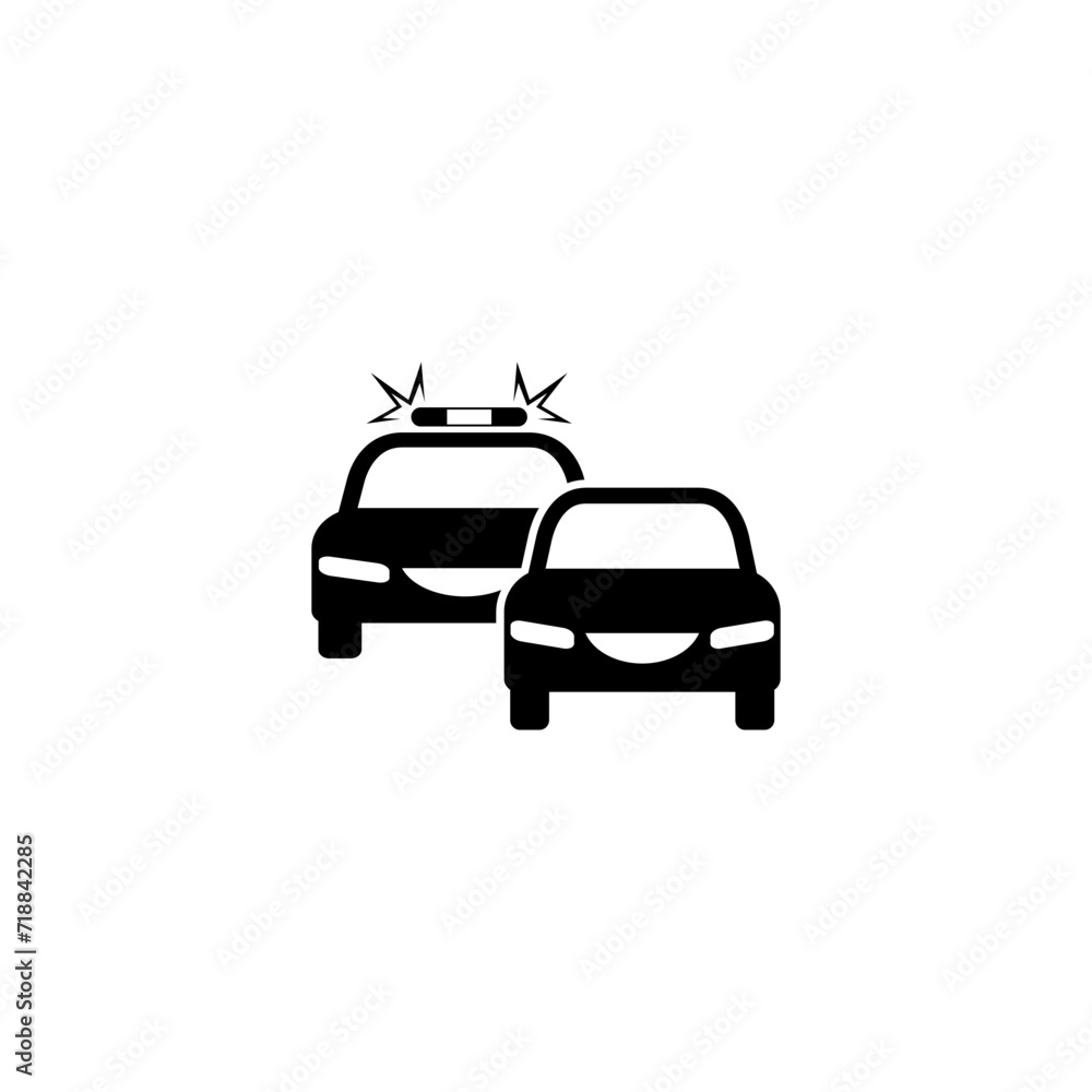 Car chase icon isolated on white background.