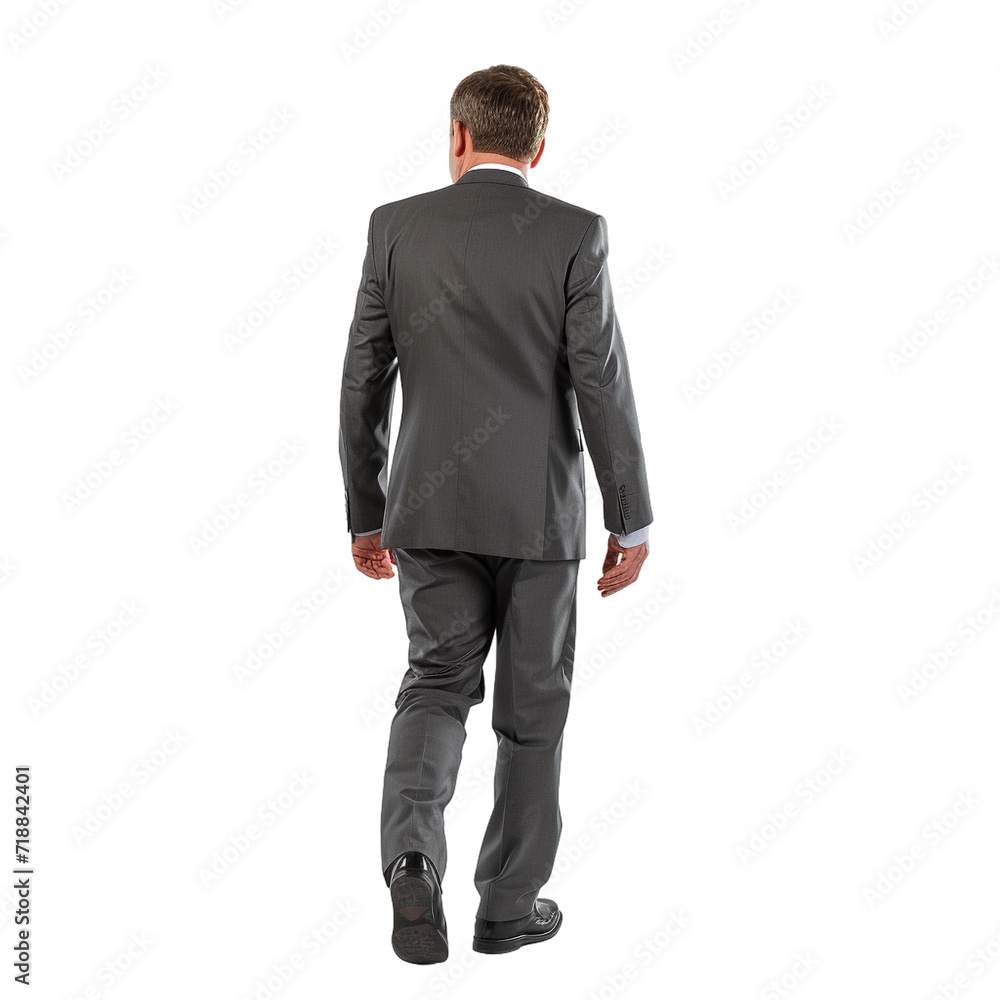 business man walking, back view isolated on transparent background business man walking, back view isolated on transparent background