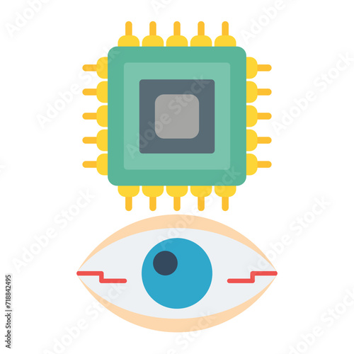 Eye Augmentation icon vector image. Can be used for The Future.