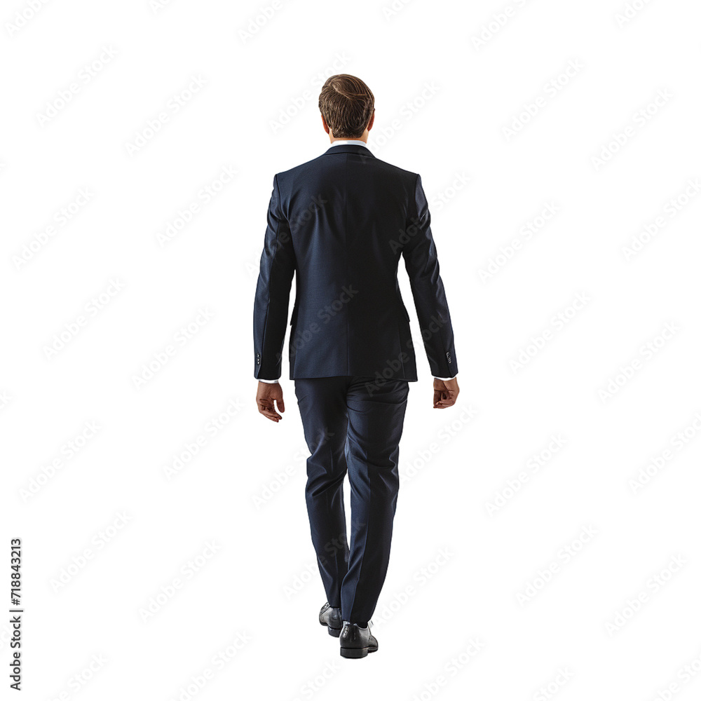 business man walking, back view isolated on transparent background business man walking, back view isolated on transparent background