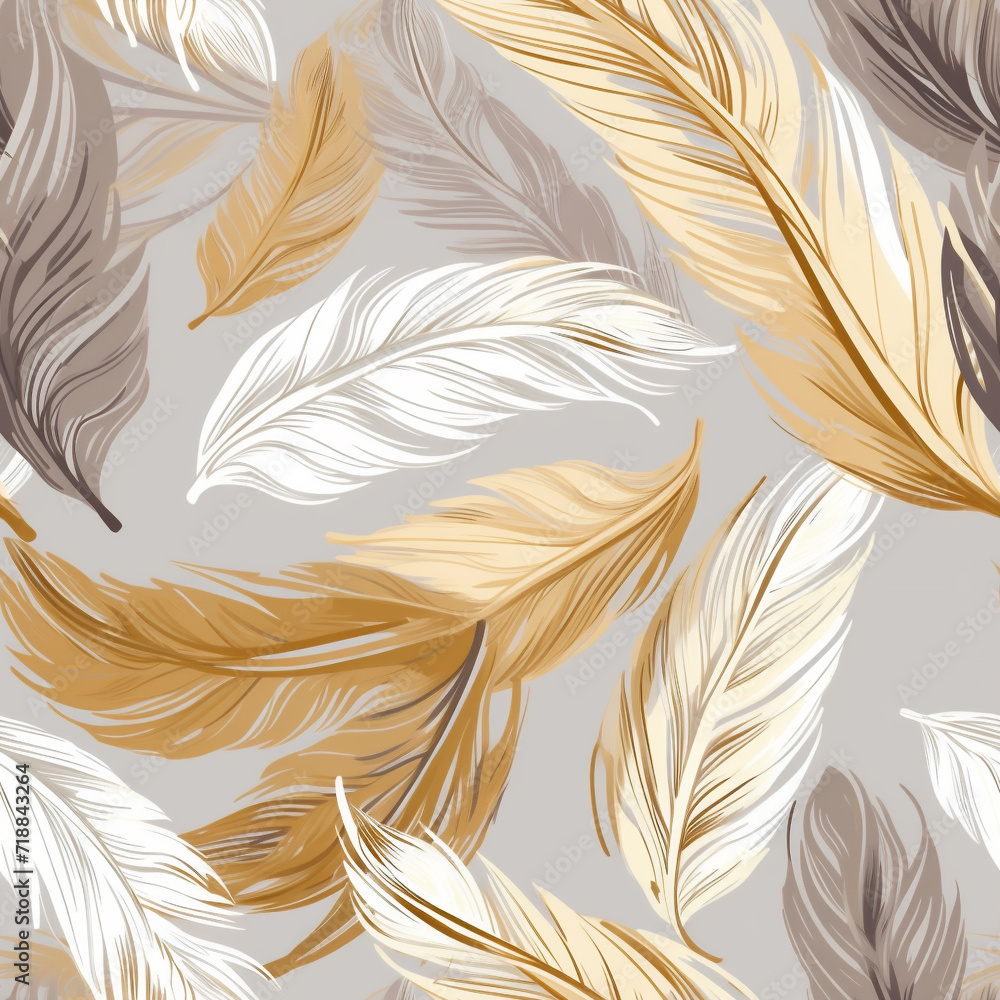 Tapeta Eleganckie pióra bez szwu