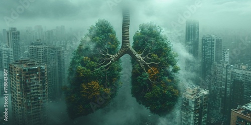 Lung Tree - A creative title that combines the concept of lungs with the trend of tree-themed decorations. This title is catchy and optimizes visibility on Adobe Stock. Generative AI photo