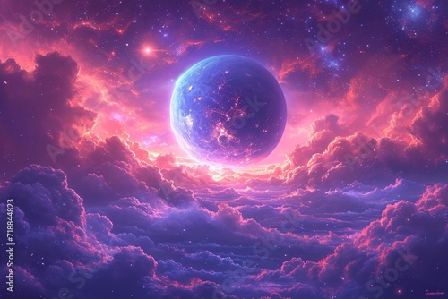 Pink Planetary Pursuit: A Celestial Celebration of Love and Light Generative AI