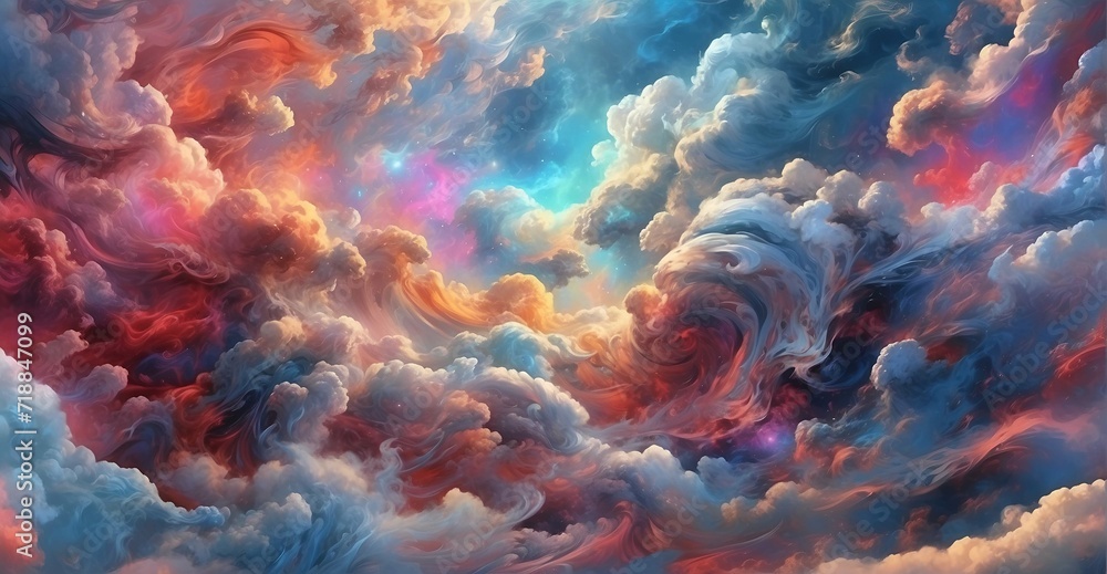 Colorful swirling dreams. Cloud background with abstract movement. Vision of beauty and imagination. Sky full of wonder and fantasy Colorful swirling dreams. Cloud background with abstract movement. Vision of beauty and imagination. Sky full of wonder and fantasy
