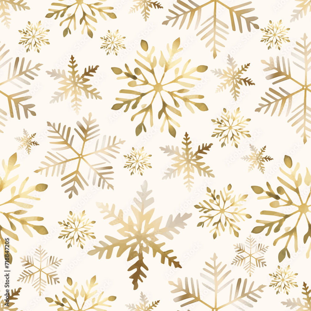 Christmas seamless pattern with gold snowflakes. Holiday background Christmas seamless pattern with gold snowflakes. Holiday background