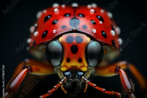 A detailed close-up of a ladybug. Generative AI