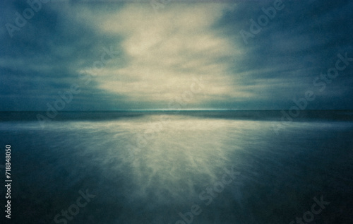 The North Sea photographed with a wooden pinhole camera, captured analogue on film. The small aperture  makes for long exposure times in which sand, sea, water, sky and clouds mix with t © Gregor