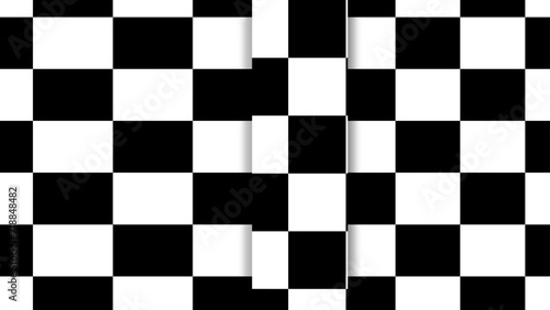 horizontal black and white checked sport or racing flag for pattern background design. vector illustration, banner, seamless, chessboard,