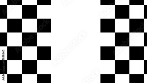 horizontal black and white checked sport or racing flag for pattern background design. vector illustration, banner, seamless, chessboard,