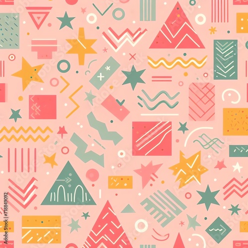 Abstract Geometric Shapes and Stars Pattern
