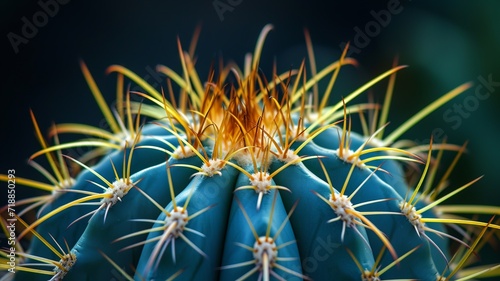 macro shot of a beautiful green cactus