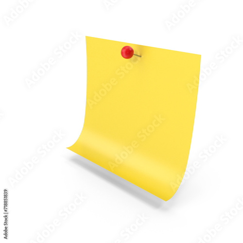 Sticky Note with Push Pin PNG