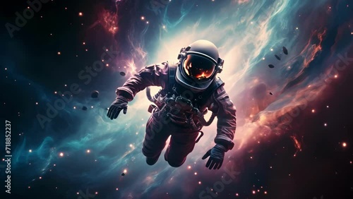 An astronaut in outer space photo