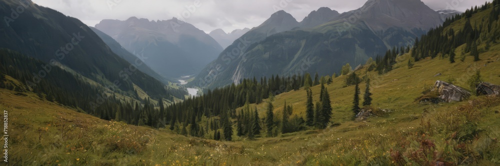 Fototapeta premium Beautiful Nature Norway natural landscape. lovatnet lake Lodal valley.