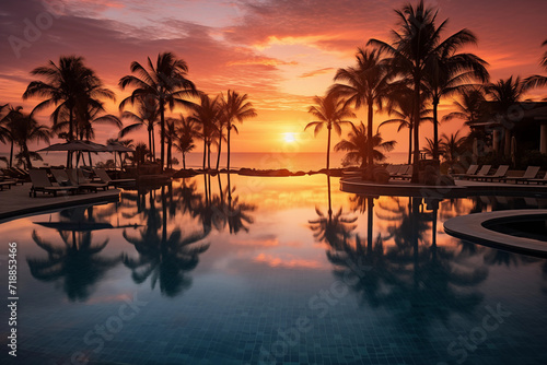Swimming pool at tropical resort