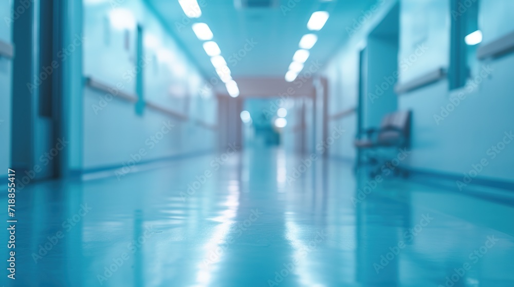 blur image background of corridor in hospital or clinic image