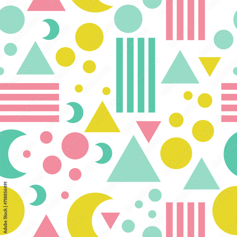 Vector seamless pattern with geometric shapes.
