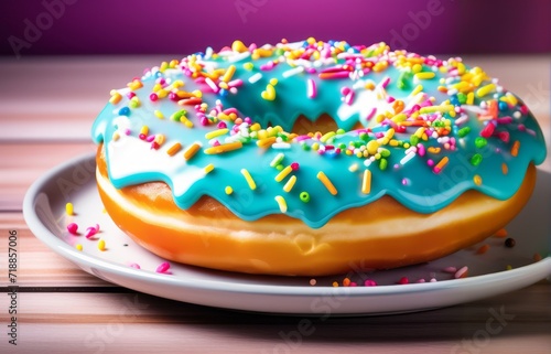 colored sweet donuts with candy sprinkles