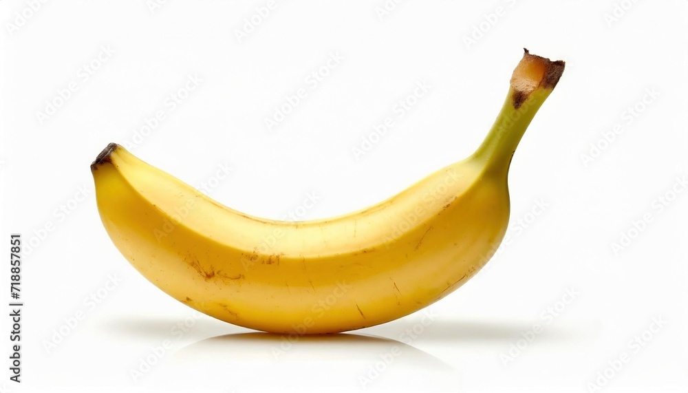 Ripe banana isolated on white background. Healthy food photography concept.