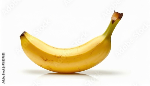 Ripe banana isolated on white background. Healthy food photography concept.