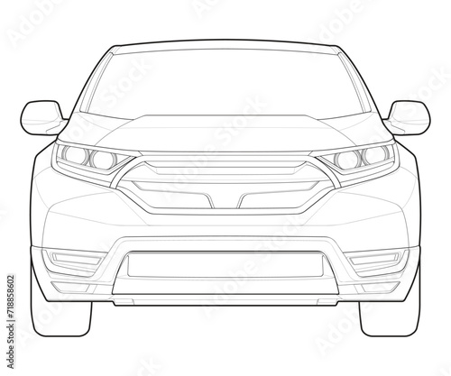 Car isolated illustration, vector line art, transport vector, sports car, modern car, car concept, line vector, car