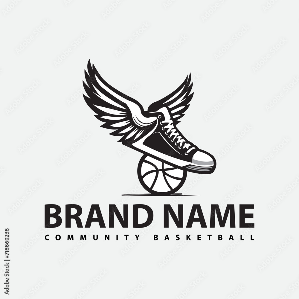 Obraz premium basketball community logo