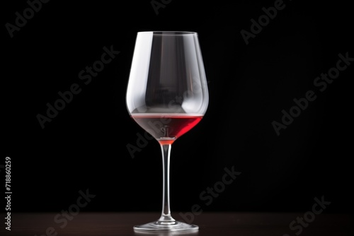 glass of red wine backlit on a black background
