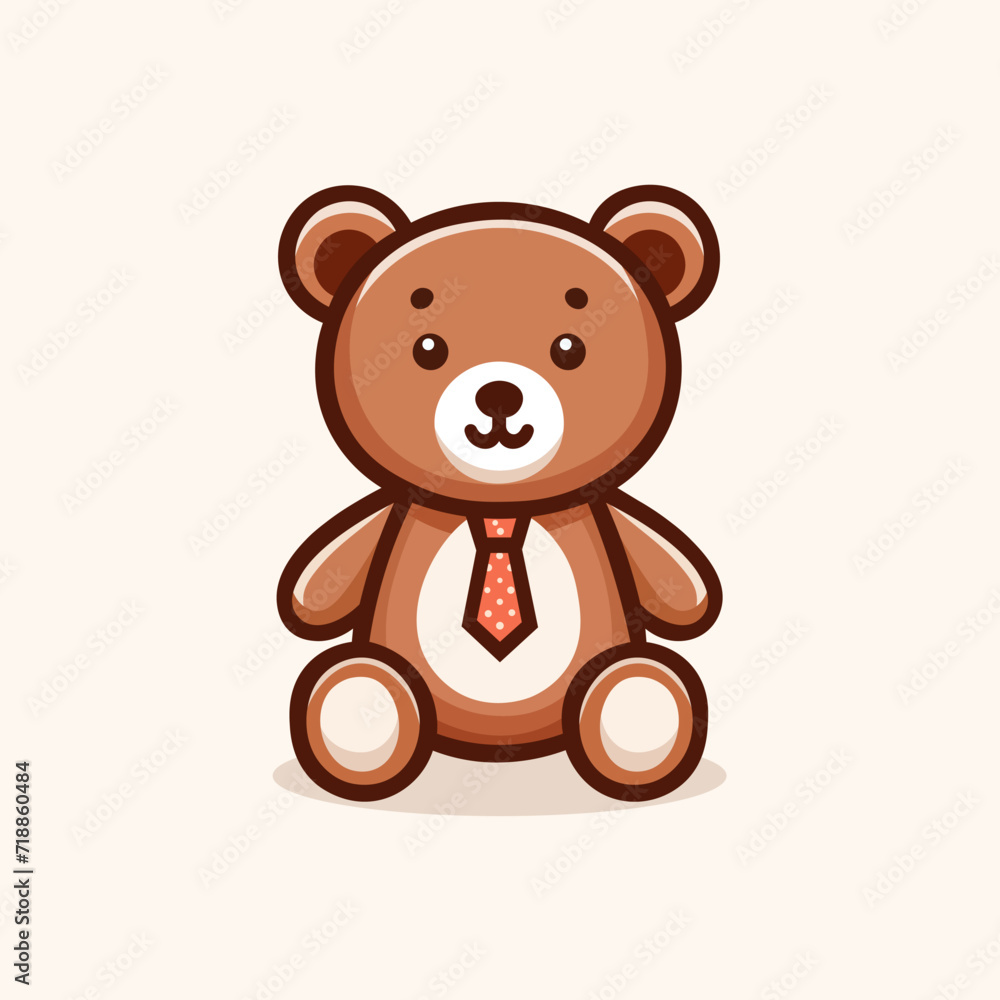 Teddy bear clipart. Tie flat cute baby teddy bear. Vector illustration Teddy bear clipart. Tie flat cute baby teddy bear. Vector illustration