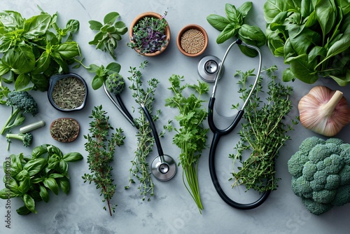 Healthy Living: A Monthly Guide to Staying Fresh with Fresh Herbs and a Stethoscope Generative AI