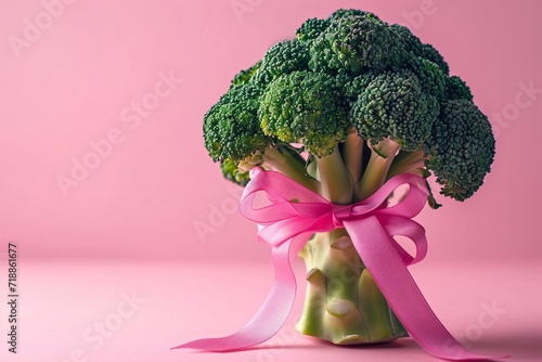 Pink Broccoli Bouquet Generative AI