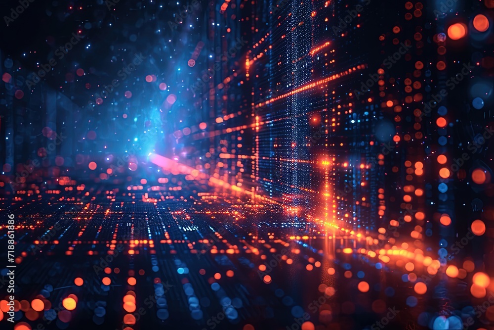 Fototapeta premium Abstract technology particles mesh background: a futuristic and dynamic design concept, AI Generated