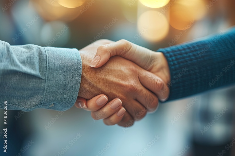 The businessmen shake hands after the meeting was successful and agreed upon. AI Generated The businessmen shake hands after the meeting was successful and agreed upon. AI Generated