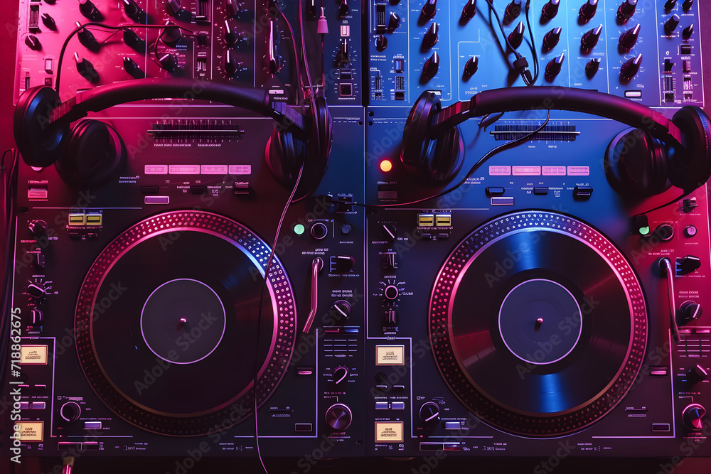 Fototapeta premium background with headphones