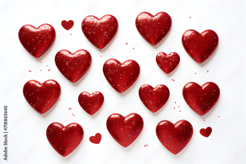 red hearts background