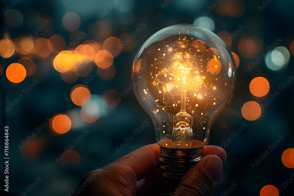 © CozyDigital - Brightly glowing light bulb symbolizes the emergence of brilliant idea. © CozyDigital - Brightly glowing light bulb symbolizes the emergence of brilliant idea.