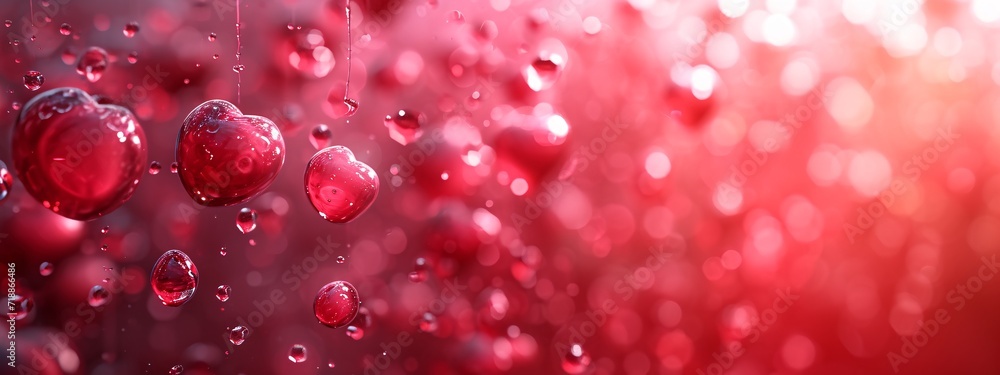 Pink Heart Drops: A Valentine's Day Delight Generative AI