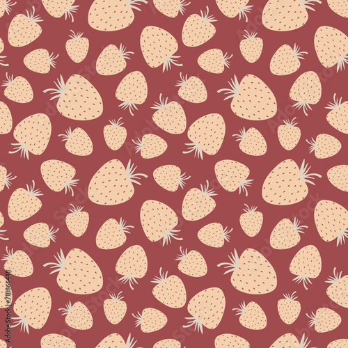 Seamless strawberry pattern, Cute summer background, Healthy natural berry print, Summer fruit wallpaper., Tasty strawberry, Colorful food backdrop, Perfect for fabric, packaging, stationary